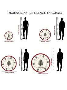 Cirelle 圣诞节圆形地毯大气风格客厅卧室布置装饰地垫圣诞树垫底座脚垫，防滑易打理，铃儿响叮当圣诞夜，房间装饰 - 彩色 - 查看 12