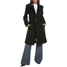 Burberry Detachable-Collar Trench Coat - 黑色 - 查看 1