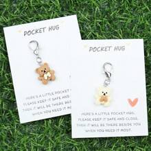 1 pièce/2 pièces Porte-clés câlin de poche d'un petit ours, porte-clés d'animaux ours miniatures, jeton câlin de poche d'ours minuscules, cadeaux mignons pour la fête des mères, Noël, Saint-Valentin pour la famille, les amis, accessoires de voiture, breloques de sac à dos pour l'école, gothique animal Y2k - Multicolore - Voir 12