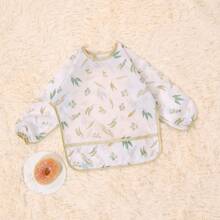 1 件装防水可洗喂奶围兜，适合婴幼儿，长袖围兜，柔软幼儿围兜，适合 6-24 个月