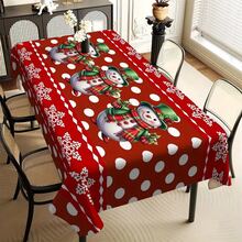 1 件节日圣诞桌布 - 防水、防油、耐热涤纶桌布，适用于餐桌和咖啡桌 - 彩色 - 查看 1