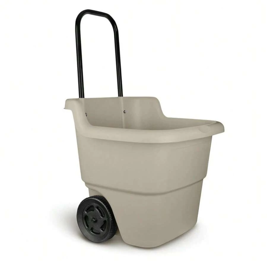 Suncast 15 Gallon Resin Rolling Lawn And Utility Cart, 20.75 In D X 35.75 In H X 22.5 In W - 米色 - 查看 1