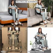 SEVENI Patient Lift Transfer Chair, Patient Lift For Home Portable Car Lift Transfer Lift Wheelchair, Transfer Lift Aid For Elderly/Disabled, Bedside Commode Transport Chair - White - View 6