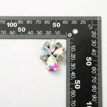 قطعة واحدة/مجموعة قطرات المياه متعددة الألوان من الزجاج المصنوعة يدويًا لديكور الملابس والقبعات والحقائب والحقائب والملصقات الزخرفية التي تُلصق على الملابس القماشية، ملحقات الشعر مصنوعة من القماش غير المنسوج مزينة بقطع الماس على شكل قطرات ماء