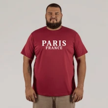 Paris France T-Shirt Plus Size Large Extra StreetWear Printed Cotton - Màu Tím - Xem 1