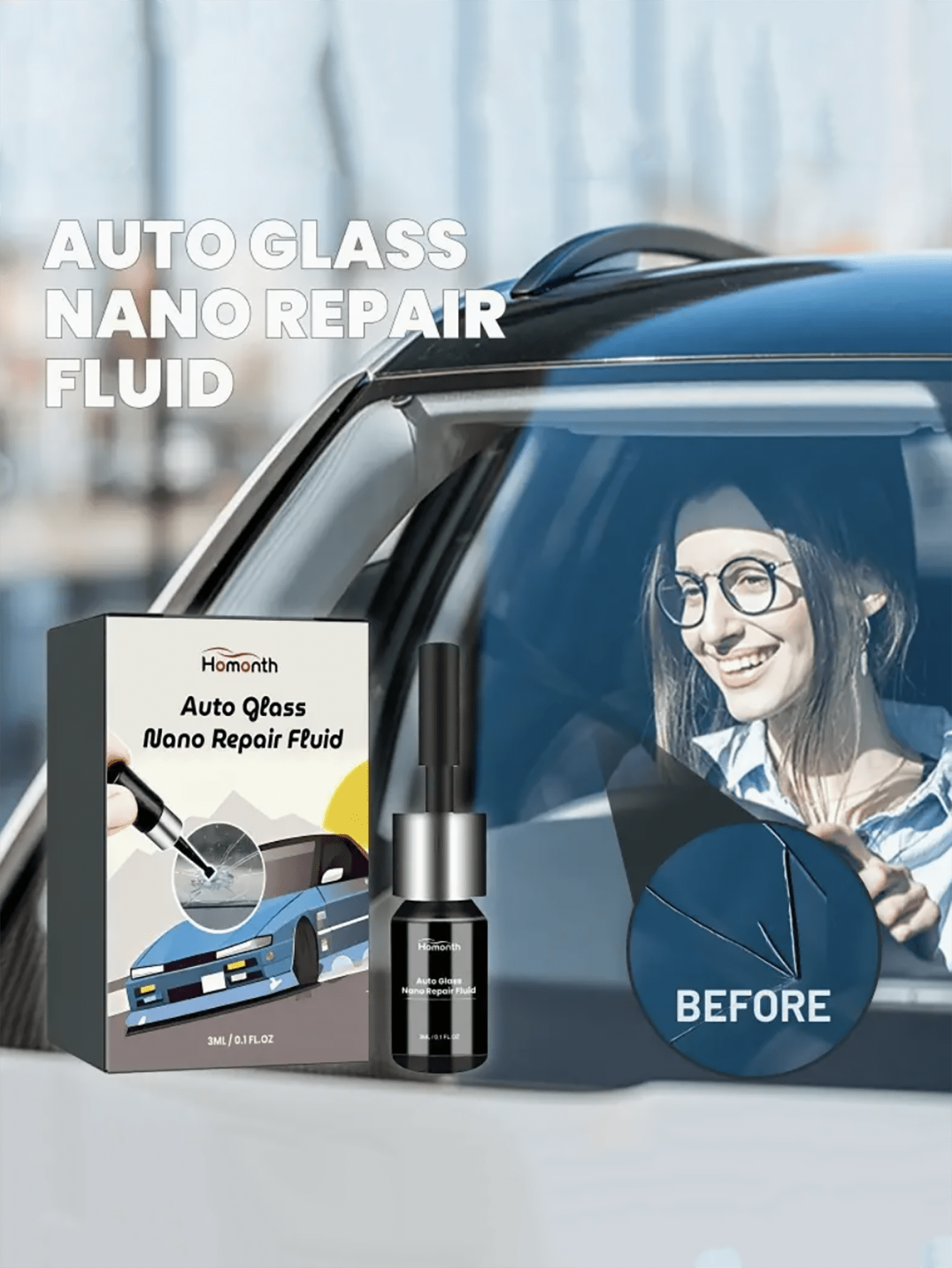 Windshield Repair Resin Kit: Fix Chips, Star Cracks & Bullseye Cracks ...