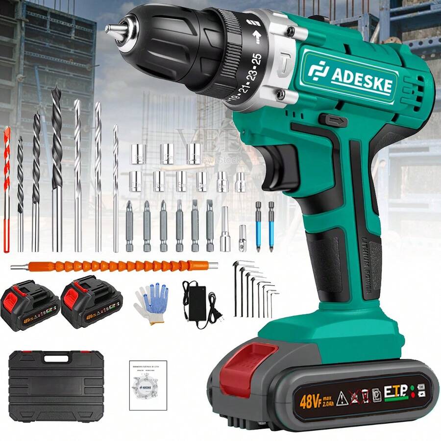 Taladro Rotomartillo Nanwei Sin Escobillas Adeske T66 inalámbrico verde oscuro con 156W de potencia 100V/240V - Verde - Ver 1