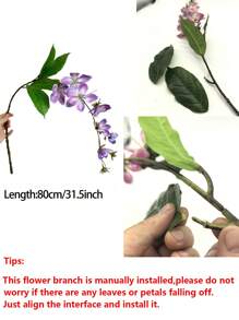 2 件仿真茉莉花吊花装饰阳台艺术人造丝绸花像真花一样悬挂装饰适用于婚礼装饰家居阳台、情人节、礼物 - 彩色 - 查看 9