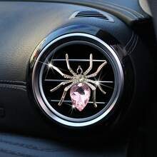 闪亮水晶蜘蛛汽车通风口夹，可爱水晶蜘蛛汽车空气清新剂通风口夹饰品，可爱水钻蜘蛛扩散器通风口夹，闪亮汽车空调装饰 - 彩色 - 查看 17
