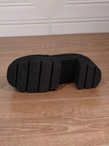 Giày bệt đế thấp chống trượt thoải mái cho nữ, màu đen, dành cho mùa thu/đông - màu đen - Xem 3