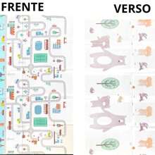 Pratito Children's Thermal Mat 200cmx150cmx6mm Double-Sided Rubber 6mm Thickness Track And Bear Thick Baby Mat Children's Thermal Tatami For Baby - 列印厚度 6 至 10 毫米 - 查看 2