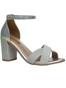 Kit 2 Pairs Women's Block Heel Sandals, Fashion, Shiny, Comfortable - Đỏ và trắng - Xem 3