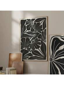 1pc Mid Century Neutral Beige Black Abstract Plant Botanical Flower Poster In Canvas Tranh Tường Hình Ảnh Cho Phòng Trang Trí Nội Thất Không Có Khung - Nhiều màu - Xem 7