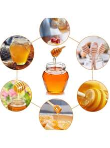 10 件、30 件/套高品质蜂蜜搅拌棒搅拌手柄罐勺实用 100 件木质勺子蜂蜜长棒用品蜂蜜厨房工具 - 原木色 - 查看 9