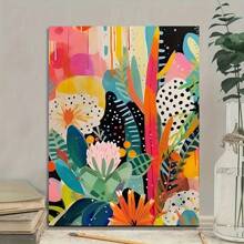 1 Piece Wooden Frame Thicken Canvas Painting, Wooden Frame Art Graffiti Abstract Flower Canvas Painting Wall Art Printed Poster Wall Painting Decoration Home Gift, Living Room, Bathroom, Bedroom, Kitchen - 20*30吋/50*76公分 帶框 - 查看 2