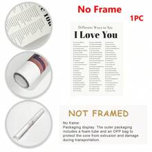 1PC, Áp phích treo bằng vải canvas, Tranh đóng khung bằng gỗ nguyên khối, Cách thể hiện tình yêu, Tranh in tình yêu, Trang trí ngày lễ tình nhân, Tranh in phổ biến, Nghệ thuật treo tường I Love You, Nghệ thuật treo tường cổ điển, Tranh in ngày lễ tình nhân - Nhiều màu - Xem 4