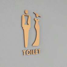 1 件亚克力浴室标志 - 3D 图案，自粘门牌，适用于男女洗手间、办公室和公共厕所标识 - 彩色 - 查看 14