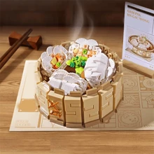 LOZ 中华饮食文化积木迷你套装，红膏大闸蟹，小龙虾，煮茶积木玩具，适合儿童和成人，适合男孩和女孩的创意礼物，生日礼物，圣诞礼物，家居装饰，桌面摆件，男孩玩具，儿童玩具，儿童玩具，女孩玩具 - 紅色 - 查看 16