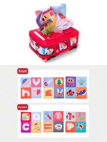 1 套婴儿纸巾盒玩具 - 抗撕裂纸，可咀嚼/拉扯/清洗，可重复使用，适合天生好奇和好动的婴儿的教育性发展玩具 - 彩色 - 查看 10