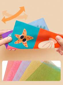 1 套婴儿纸巾盒玩具 - 抗撕裂纸，可咀嚼/拉扯/清洗，可重复使用，适合天生好奇和好动的婴儿的教育性发展玩具 - 彩色 - 查看 6