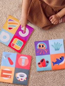 1 套婴儿纸巾盒玩具 - 抗撕裂纸，可咀嚼/拉扯/清洗，可重复使用，适合天生好奇和好动的婴儿的教育性发展玩具 - 彩色 - 查看 4