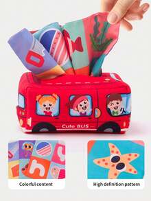 1 套婴儿纸巾盒玩具 - 抗撕裂纸，可咀嚼/拉扯/清洗，可重复使用，适合天生好奇和好动的婴儿的教育性发展玩具 - 彩色 - 查看 5