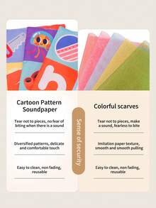 1 套婴儿纸巾盒玩具 - 抗撕裂纸，可咀嚼/拉扯/清洗，可重复使用，适合天生好奇和好动的婴儿的教育性发展玩具 - 彩色 - 查看 3