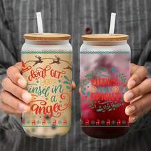 6 件/套圣诞风格防水 UV DTF 16 盎司杯贴花贴纸，适用于 Libbey 玻璃杯、滚动玻璃杯、笔记本电脑、家具和 DIY 工艺品 - 易于使用、持久耐用 - 彩色 - 查看 5