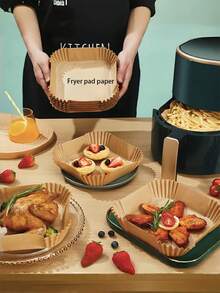 20 chiếc Phương pháp: Giấy chiên không dầu, Khay đựng thức ăn nhà bếp Giấy dầu, Khay đựng thức ăn gà rán tiệc ngoài trời, Nồi lót nồi chiên không dầu, Bát giấy, Khay nướng, Phụ kiện lò nướng, Dụng cụ lò nướng, Đồ dùng nhà bếp, Phụ kiện nhà bếp, Thích hợp cho lò nướng và nồi chiên không dầu - Nhiều màu - Xem 8