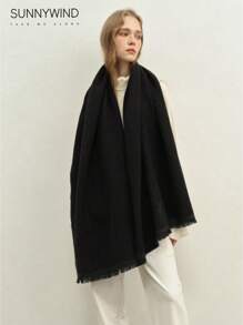 1pc Women Solid Color Versatile Scarf, Suitable For Commuting And Daily Use - Black - View 5