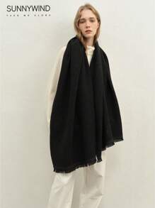 1pc Women Solid Color Versatile Scarf, Suitable For Commuting And Daily Use - Black - View 3