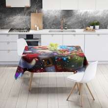 1 khăn trải bàn hình chữ nhật phong cách cổ điển - Vải polyester chống thấm nước, chống bẩn, dệt bằng máy, dễ chăm sóc - Thiết kế Giáng sinh hình ông già Noel và tuần lộc, hoàn hảo cho các sự kiện trong nhà và ngoài trời, dã ngoại, cắm trại, đám cưới, tiệc sinh nhật, nhà hàng và tiệc buffet - Khăn trải bàn trang trí nhà cửa bền, lâu dài, vừa vặn và cổ điển - Nhiều màu - Xem 2