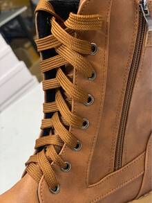 1 Cặp Dây Giày Phẳng (165cm/64,96 Inch), Phù Hợp Với Giày Bốt, Giày Thể Thao, Giày Nam & Nữ - màu nâu - Xem 4