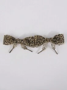 1 Pair Fashion Leopard Print Shoelaces, Soft Satin Ribbon Laces Suitable For Casual Shoes, Sneakers, Girls, 2.5cm Wide (5 Color Choices) - Multicolor - View 6