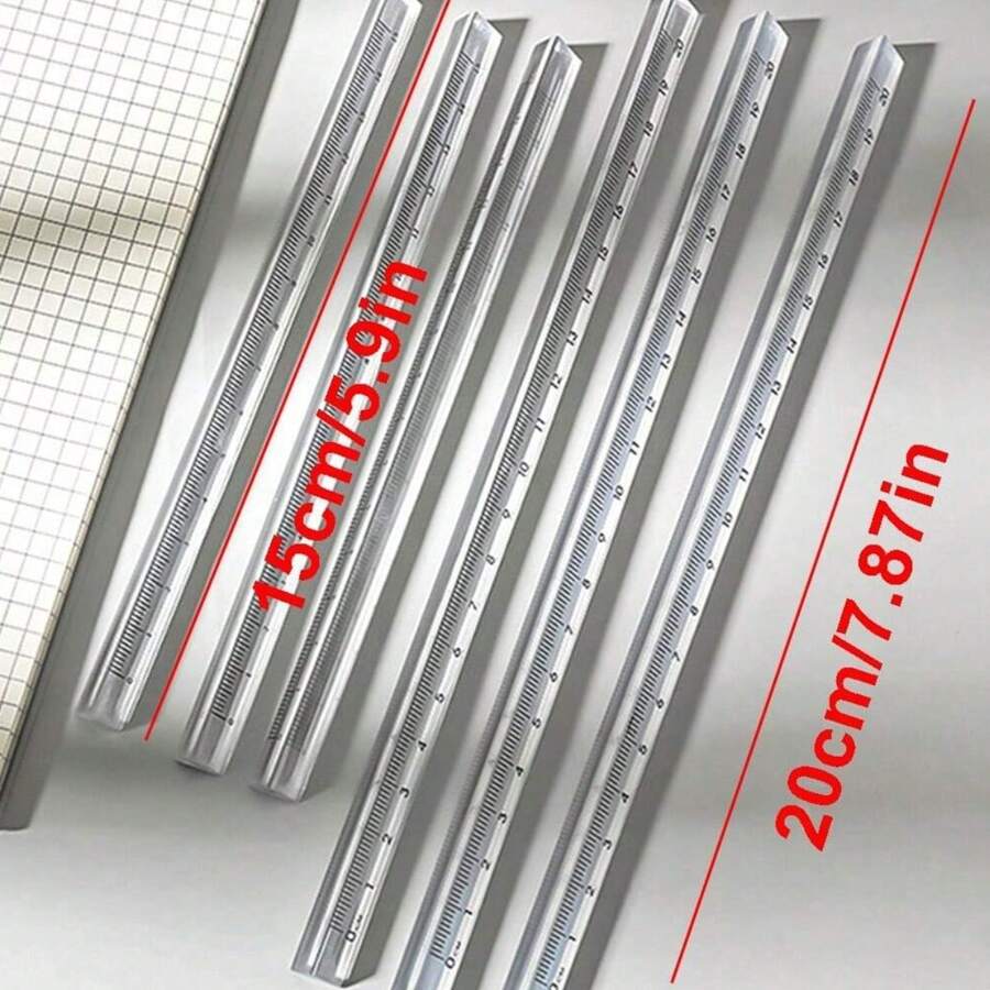 5 Pieces Of 15cm Rainbow Visible Rulers, Transparent Ins Acrylic Ruler ...