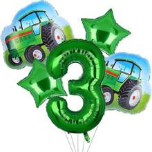 5pcs/Set Tractor Theme Green Number 1-9 Foil Balloons,Farm Theme Birthday Party Decorations,Tractor Birthday Decorations,Farm Theme Party,John Deere Tractor,Tractor,Farm,Tractor Birthday,Racing Car Party,Blue Tractor,Number 2 Balloon,Tractor,Tractor Birthday,Farm - Multicolor - View 7