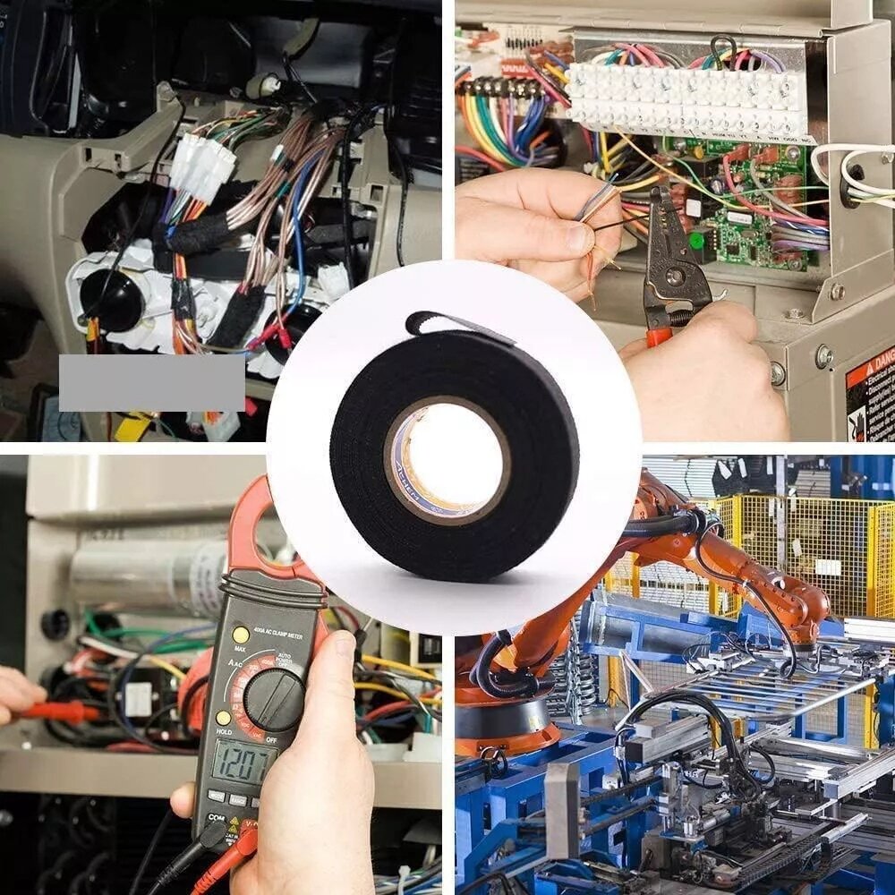 [10 Rolls] Electrical Tape Wiring Harness Wire 19mm*15m Auto TruckUS