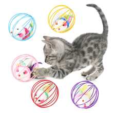 宠物不倒翁老鼠玩具猫玩具毛绒老鼠不倒翁猫玩具，羽毛棒宠物玩具，可互动玩耍（颜色和款式随机） - 彩色 - 查看 16