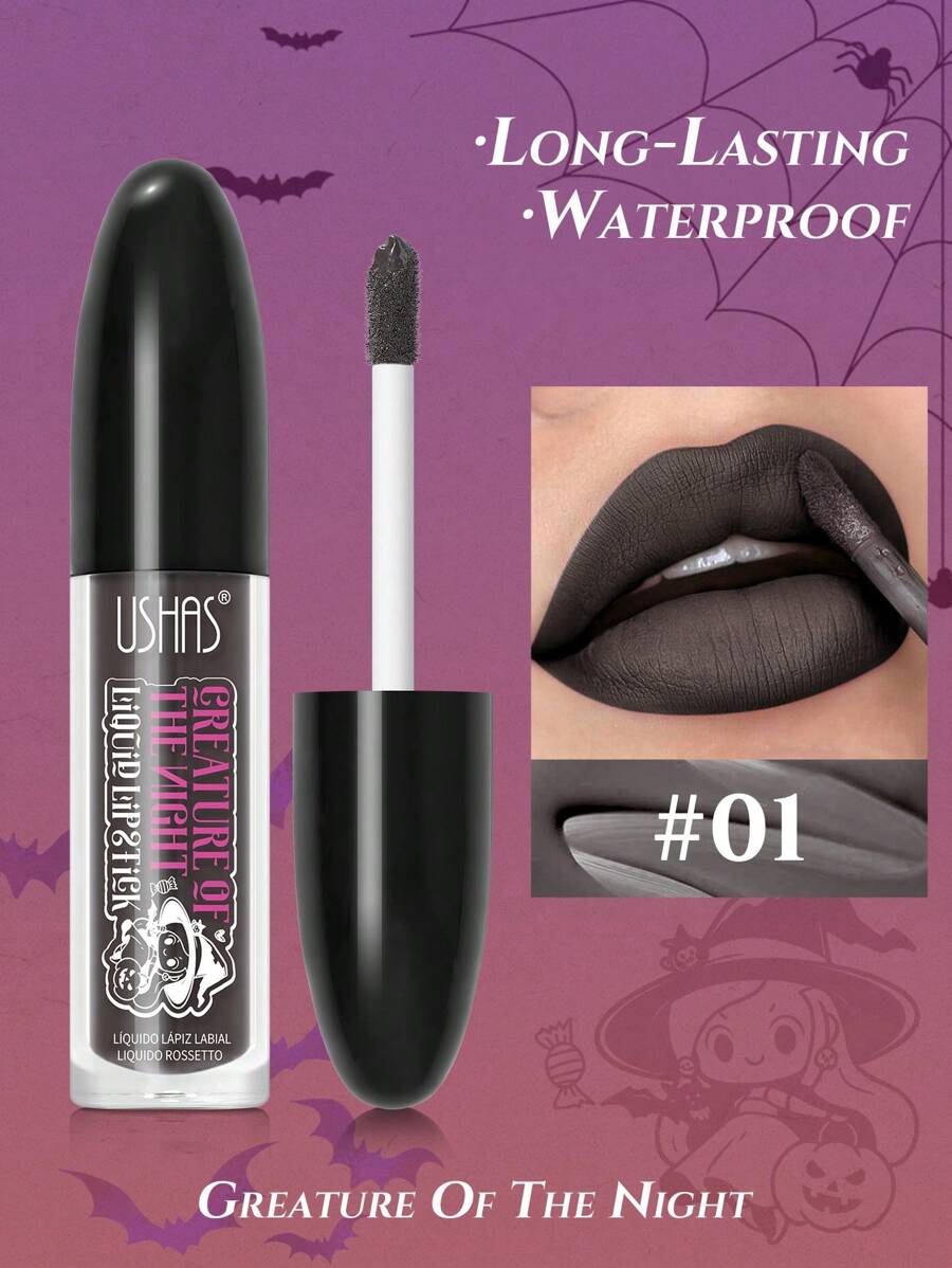Ushas, Liquid Lip Gloss Matte Lipstick Misty Black Lip Honey Long Lasting Easy To Color Moisturizing Holiday Party Lipstick Valentine's Day Gifts - 彩色 - 查看 1