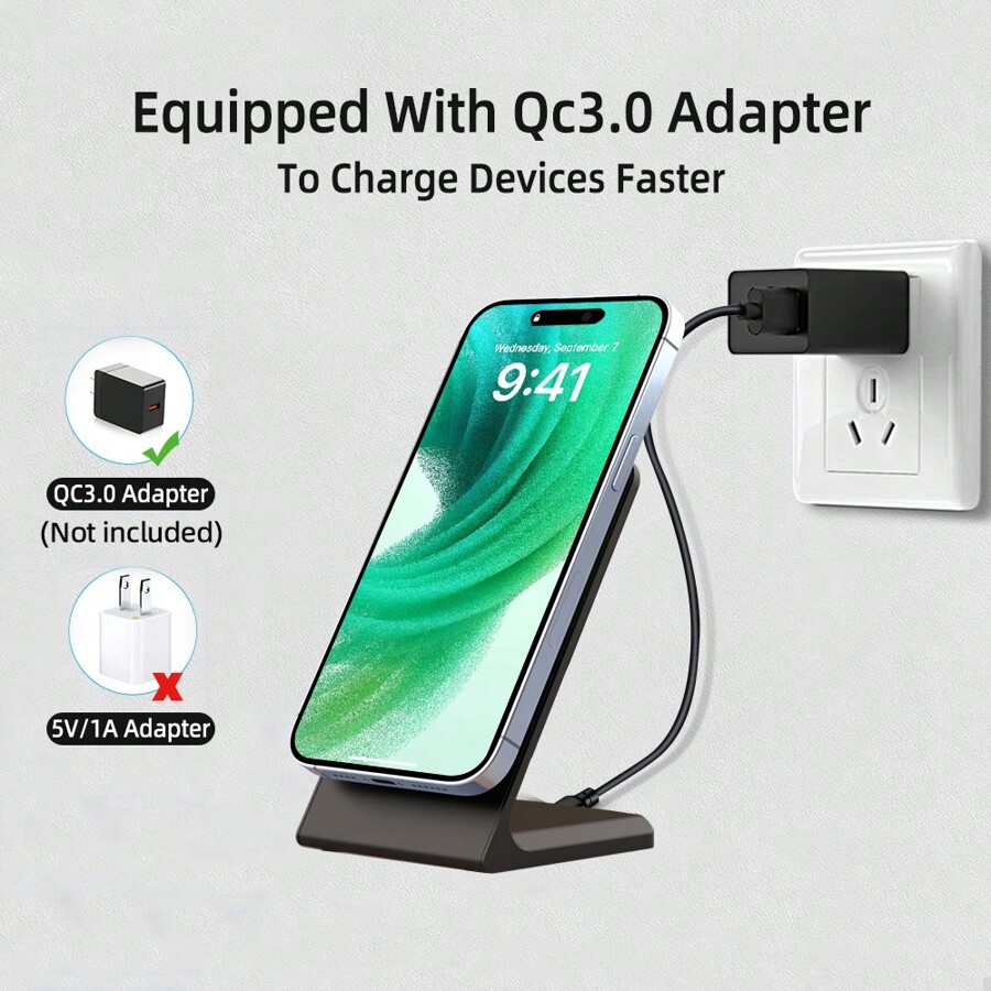 [2 Packs] Wireless Charger Stand 15W Fast Charging Station