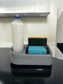 Soap And Sponge Detergent Holder With Base - Gris - Ver 1