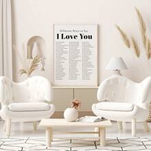 1PC, Áp phích treo bằng vải canvas, Tranh đóng khung bằng gỗ nguyên khối, Cách thể hiện tình yêu, Tranh in tình yêu, Trang trí ngày lễ tình nhân, Tranh in phổ biến, Nghệ thuật treo tường I Love You, Nghệ thuật treo tường cổ điển, Tranh in ngày lễ tình nhân - Nhiều màu - Xem 11
