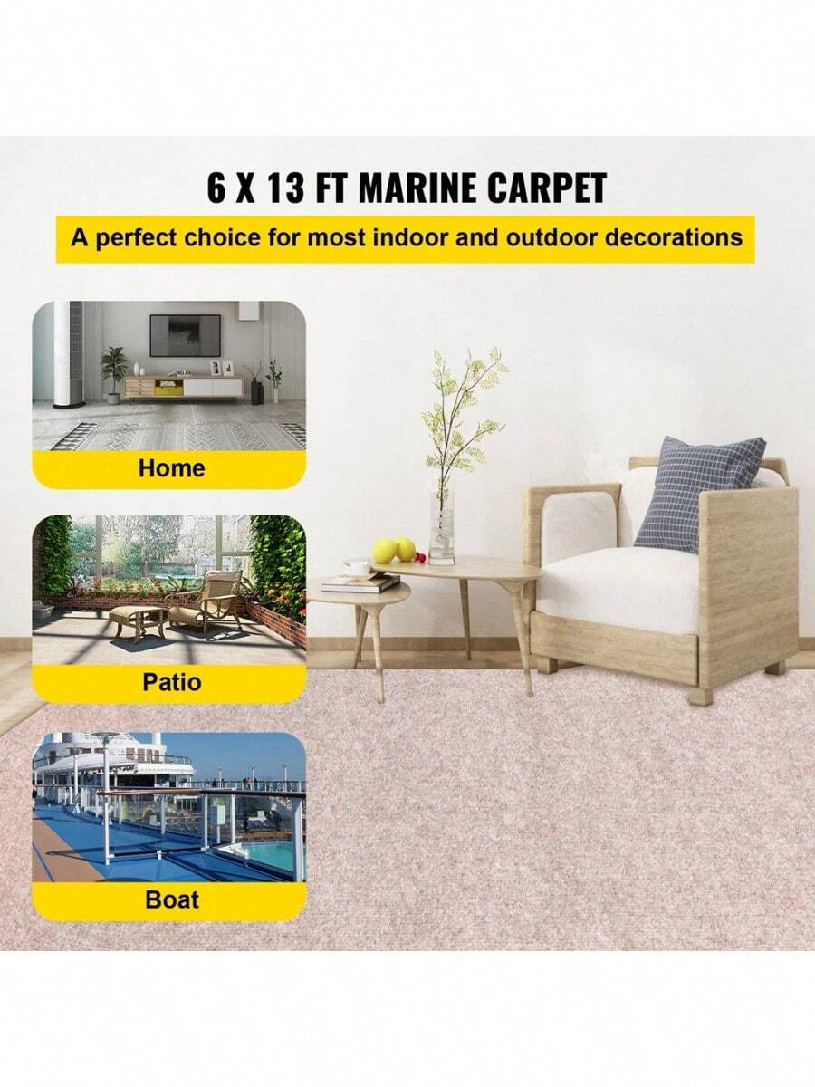 VEVOR Boat Carpet, 6 Ft X 13.1 Ft Marine Carpet For Boats, Waterproof