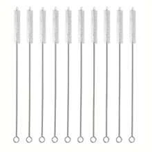 5/10 件不锈钢奶瓶刷，可重复使用吸管清洁刷，婴儿奶瓶刷 - 餐厅用软毛不锈钢奶瓶刷 - 銀色 - 查看 2