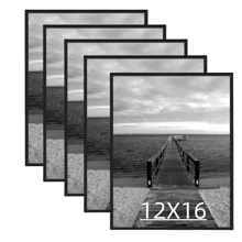 2 件/5 件黑色 ABS 材料拼贴相框，8x10 英寸、11x14 英寸和 12x16 英寸，墙面装饰海报框，适合卧室或客厅壁挂，不含相纸 - 黑色 - 查看 10