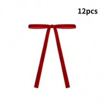 12/24 Pcs Velvet Christmas Bows For Christmas Tree Rustic Crafts Gift Bows Vintage Velvet Ribbon Bows For Xmas Home Outdoor Indoor Valentines