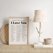 1PC, Áp phích treo bằng vải canvas, Tranh đóng khung bằng gỗ nguyên khối, Cách thể hiện tình yêu, Tranh in tình yêu, Trang trí ngày lễ tình nhân, Tranh in phổ biến, Nghệ thuật treo tường I Love You, Nghệ thuật treo tường cổ điển, Tranh in ngày lễ tình nhân - Nhiều màu - Xem 8
