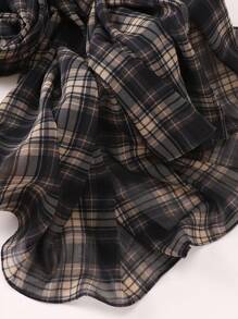 1pc Classic Plaid Print Hijab Scarf - Multicolor - View 5