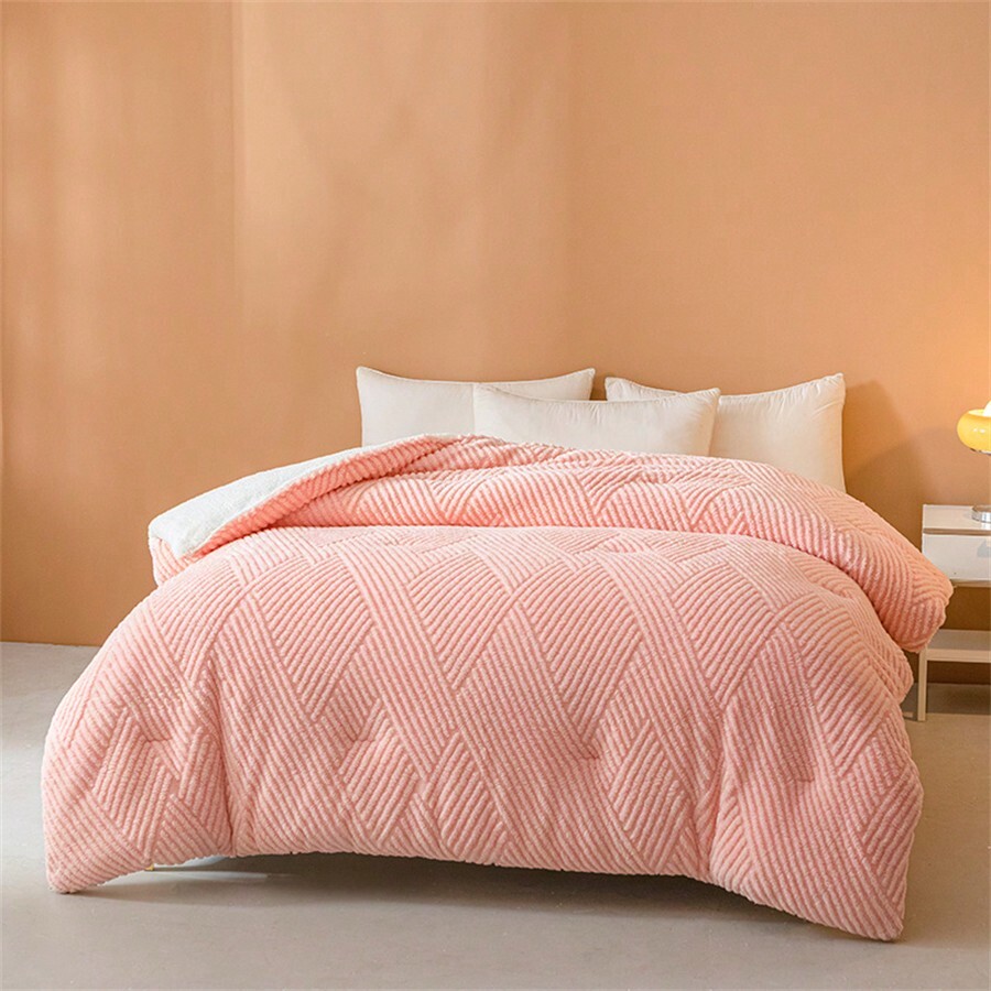 1pcs Thick & Warm Comforter Quilt, Taffeta Velvet Quilted Blanket