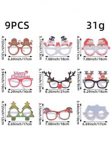 1 bộ/9 món phụ kiện Giáng sinh Bộ ly dự tiệc, Quà tặng Giáng sinh dễ thương và vui nhộn, Đạo cụ chụp ảnh, Thích hợp cho các bữa tiệc ngày lễ, hóa trang, nhập vai và trang trí nhà cửa - Nhiều màu - Xem 6